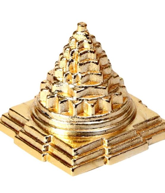 Saans Mart Copper Gold Plated Metal Shree Yantra for worship, devotion and meditation For Unisex, Color- Gold (Pack of 1 Pc.)