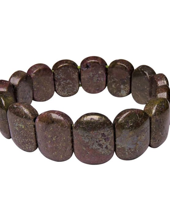 Saans Mart Natural Stone Manganese pyrite Bracelet For Man, Woman, Boys & Girls- Color: Red (Pack of 1 Pc.)