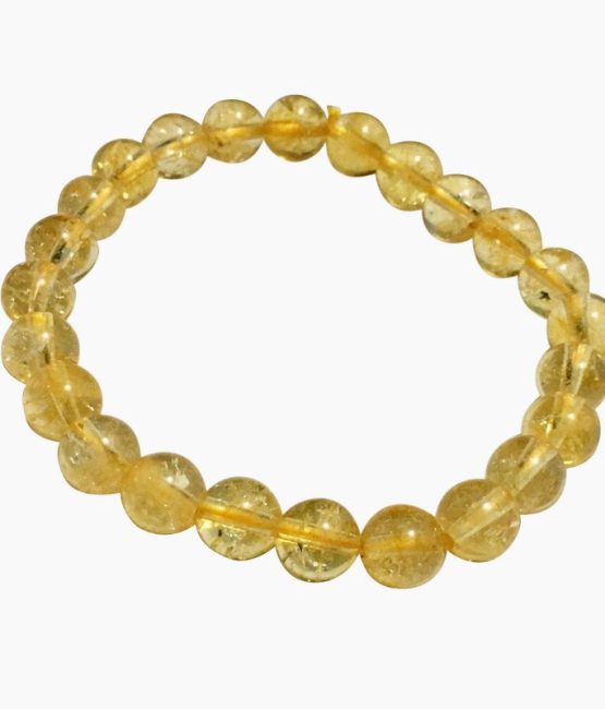 Saans Mart Natural Stone Citrine Bead Bracelet For Man, Woman, Boys & Girls- Color: Yellow (Pack of 1 Pc.)
