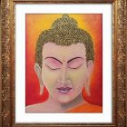 Golden Buddha Canvas Painting With Frame
