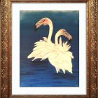 Acrylics on canvas, Original painting - Flamingo Canvas Painting With Frame